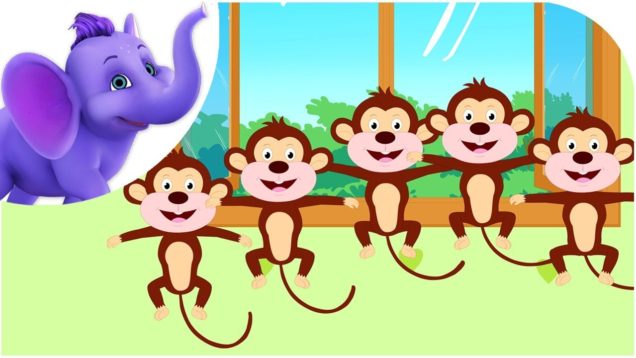 Five Little Monkeys Jumping on the Bed – Nursery Rhyme with Karaoke